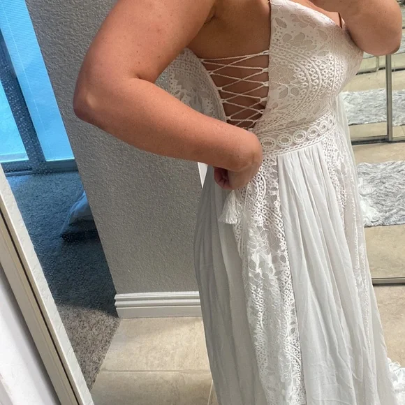 Lace boho white dress - Picture 6 of 7